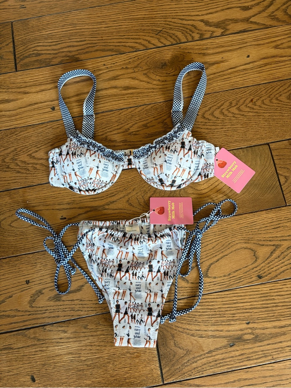NWT Strawberry milk mob bikini